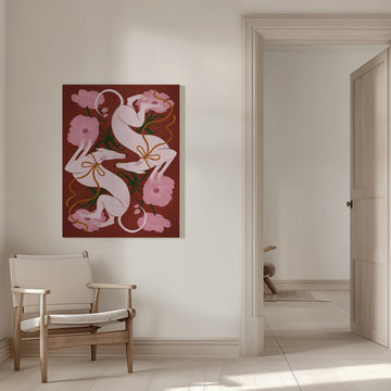 Elegant Greyhounds and Flowers | Canvas - Room Interior 1