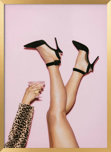 High Heels Pink Party | Poster - Gold Frame Interior