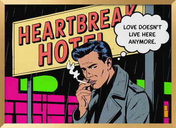 Retro Heartbreak Hotel | Poster - Gold Frame Interior