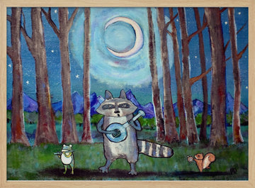 Moonlit Forest Concert | Poster - Wood Frame Interior