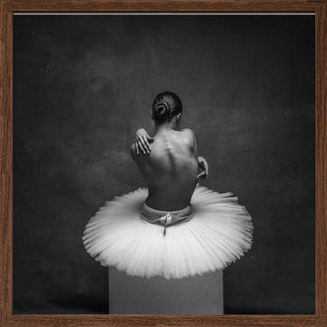 Graceful Ballerina Back | Poster - Walnut Frame Interior