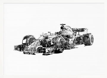 Dynamic F1 Race Car | Poster - White Frame Interior