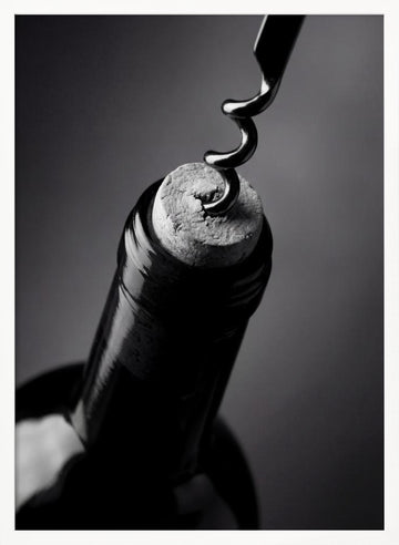 Opening Wine Bottle | Poster - White Frame Interior