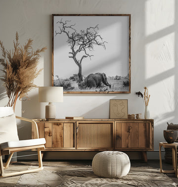 African Elephant Lone Tree | Poster - Room Interior 2