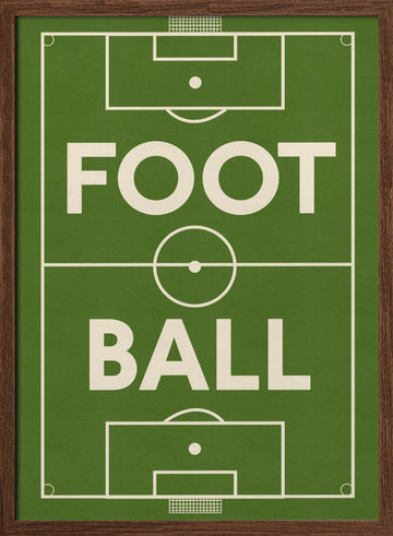 Football Field Layout | Poster - Walnut Frame Interior