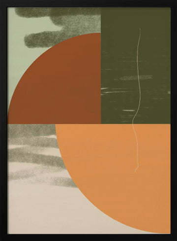 Earthy Abstract Shapes | Poster - Black Metal Frame Interior