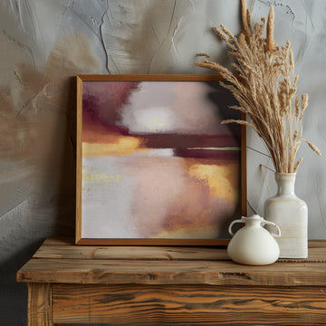 Golden Blush Abstract | Poster - Room Interior 1