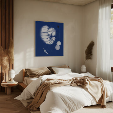 Blue Geometric Spiral | Canvas - Room Interior 2