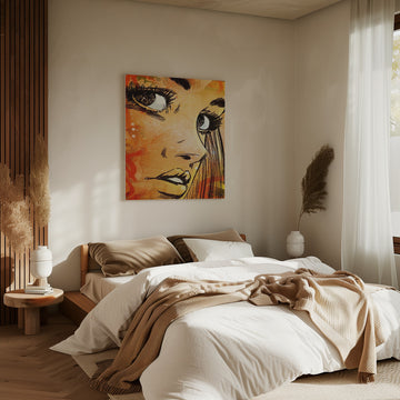 Crying Woman Portrait | Canvas - Room Interior 2