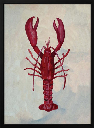 Vibrant Red Lobster | Poster - Black Metal Frame Interior
