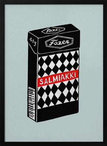 Salmiakki Candy Box | Poster - Black Metal Frame Interior