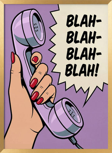 Blah Blah Blah | Poster - Gold Frame Interior