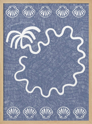 Wavy Tropical Island | Poster - Wood Frame Interior