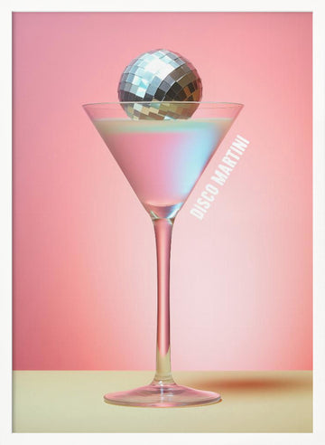 Vibrant Disco Martini | Poster - White Frame Interior