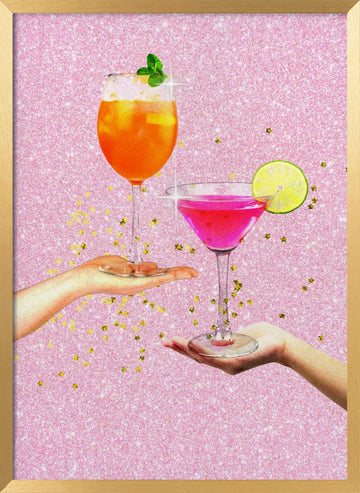 Sparkling Cheers | Poster - Gold Frame Interior