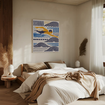 Stylized Swimmer Patterns | Canvas - Room Interior 2