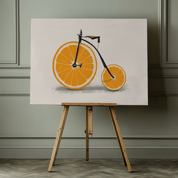 Orange Slice Bicycle | Canvas - Room Interior 1