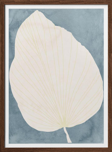 Calm Botanical Leaf | Poster - Walnut Frame Interior