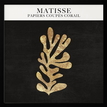 Golden Coral Cutout | Poster - Black Metal Frame Interior