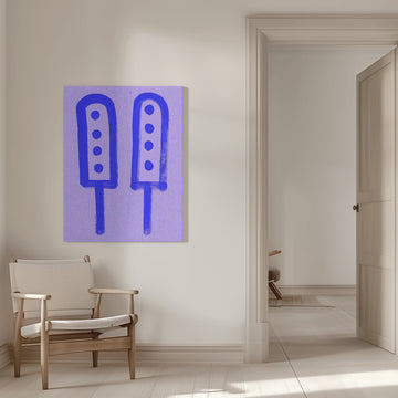 Retro Blue Ice Pops | Canvas - Room Interior 1