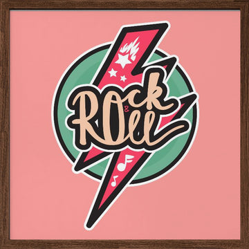 Rock and Roll Lightning | Poster - Walnut Frame Interior