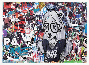 Edgy Alice Collage | Poster - White Frame Interior