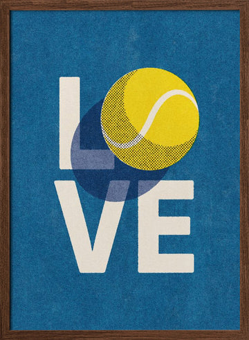 Tennis Love Game | Poster - Walnut Frame Interior
