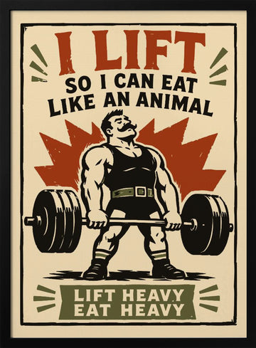 Strongman Gym Humor | Poster - Black Metal Frame Interior