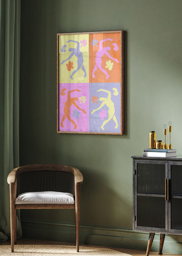 Vibrant Dancing Figures | Poster - Room Interior 2