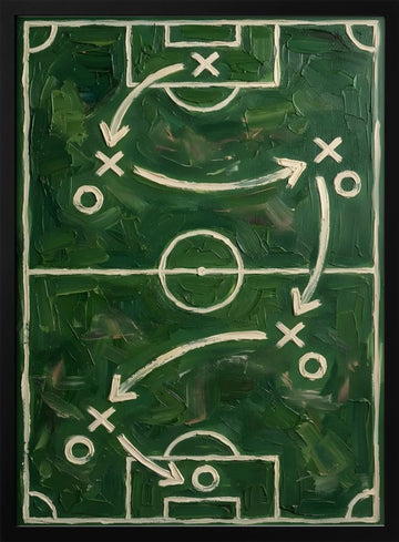 Soccer Field Strategy | Poster - Black Metal Frame Interior