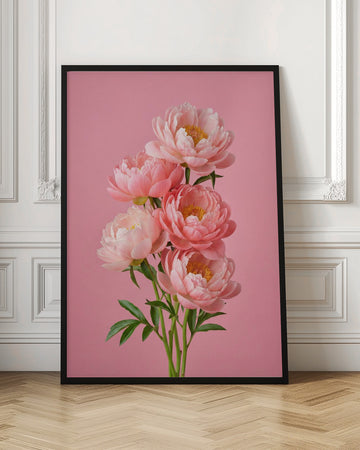 Delicate Pink Peonies | Poster - Room Interior 1
