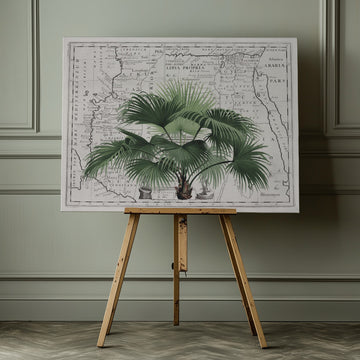 Vintage Palm on Africa Map | Canvas - Room Interior 1