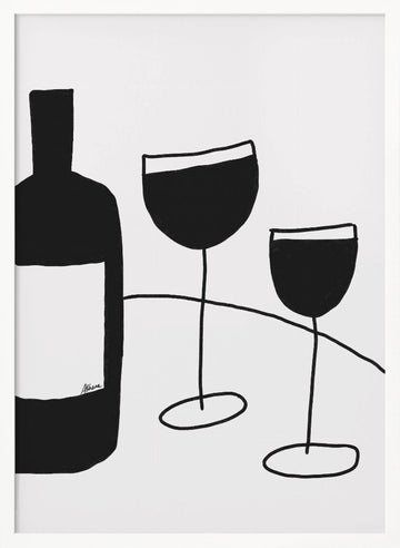Wine Glasses | Poster - White Frame Interior