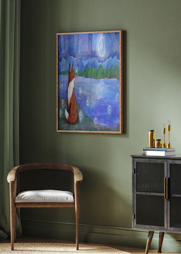 Moonlit Fox Dreams | Poster - Room Interior 2