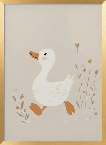 Wandering Duckling | Poster - Gold Frame Interior