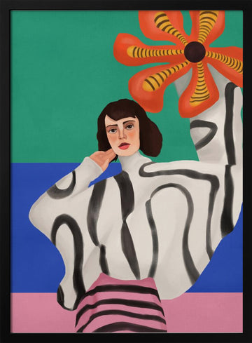 Vibrant Fashion Abstract | Poster - Black Metal Frame Interior