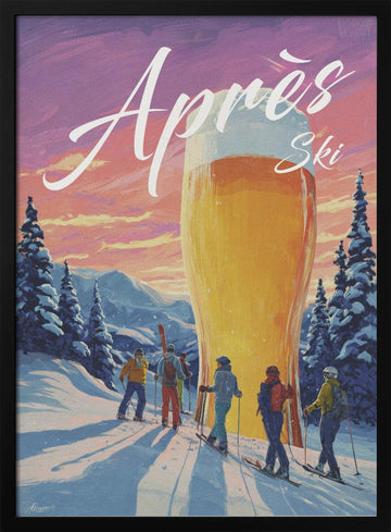Après Ski Cheers | Poster - Black Metal Frame Interior