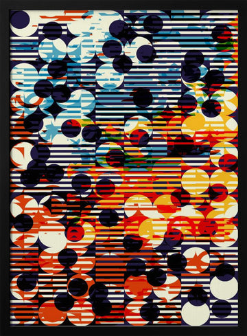 Vibrant Geometric Circles | Poster - Black Metal Frame Interior
