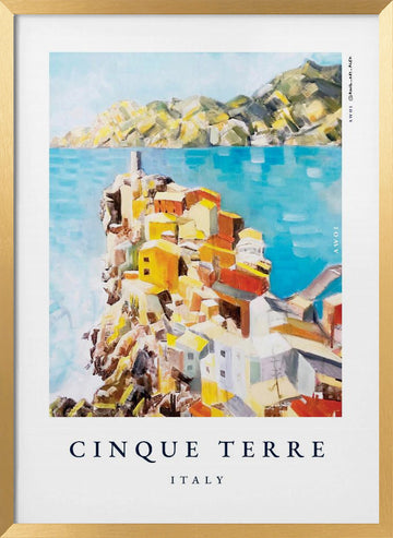 Colorful Cinque Terre Italy | Poster - Gold Frame Interior