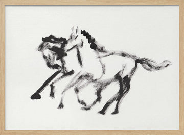 Dynamic Running Horses | Poster - Wood Frame Interior