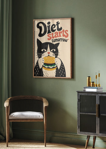 Hungry Cat Diet Tomorrow | Poster - Room Interior 2