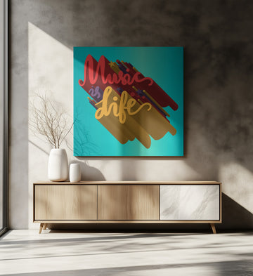 Vibrant Music Life Quote | Canvas - Room Interior 2