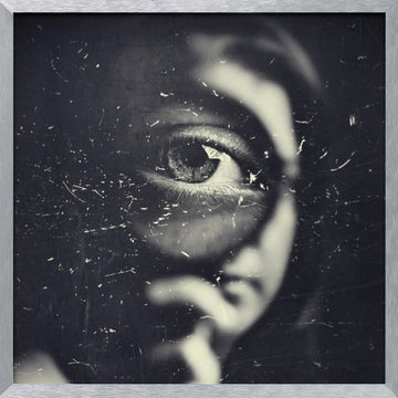 Intense Shadowed Eye | Poster - Silver Frame Interior