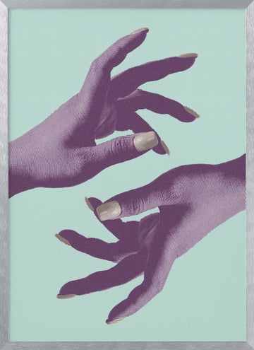 Purple Hands Connection | Poster - Silver Frame Interior