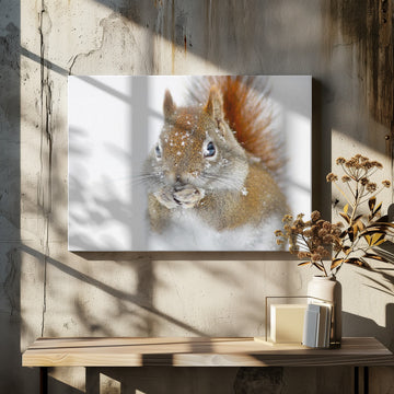 Red Squirrel In Snow | Canvas - Room Interior 2