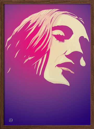 Emotional Pink Profile | Poster - Walnut Frame Interior