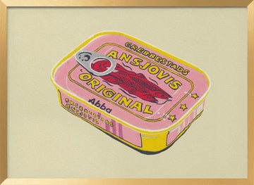 Retro Pink Fish Tin | Poster - Gold Frame Interior