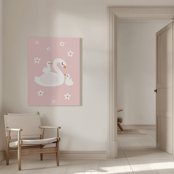 Sweet Swan Family | Canvas - Room Interior 1
