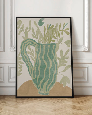 Green Striped Botanical | Poster - Room Interior 1