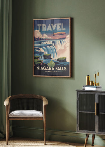 Majestic Niagara Falls Blimp | Poster - Room Interior 2